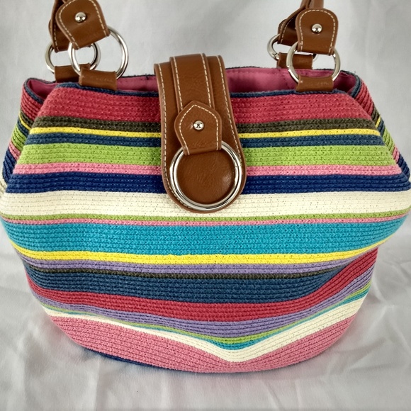 COLORFUL COTTON / PAPER TOTE HANDBAG - Picture 3 of 8